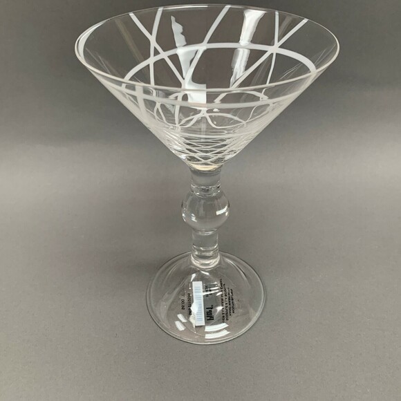 Pier 1 One Clear Stem Wine Glass Mouth Blown 7 3/8" high - Picture 2 of 6
